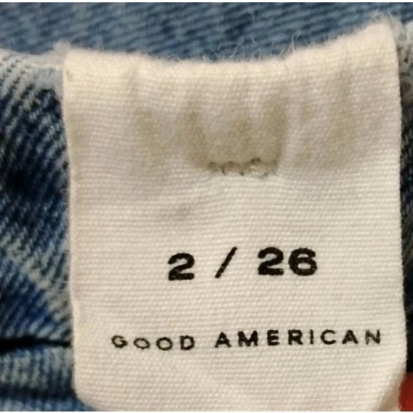 Good American Jeans Straight Crop Distressed Ripped Women's Size 2/26 NWOT - Picture 3 of 6